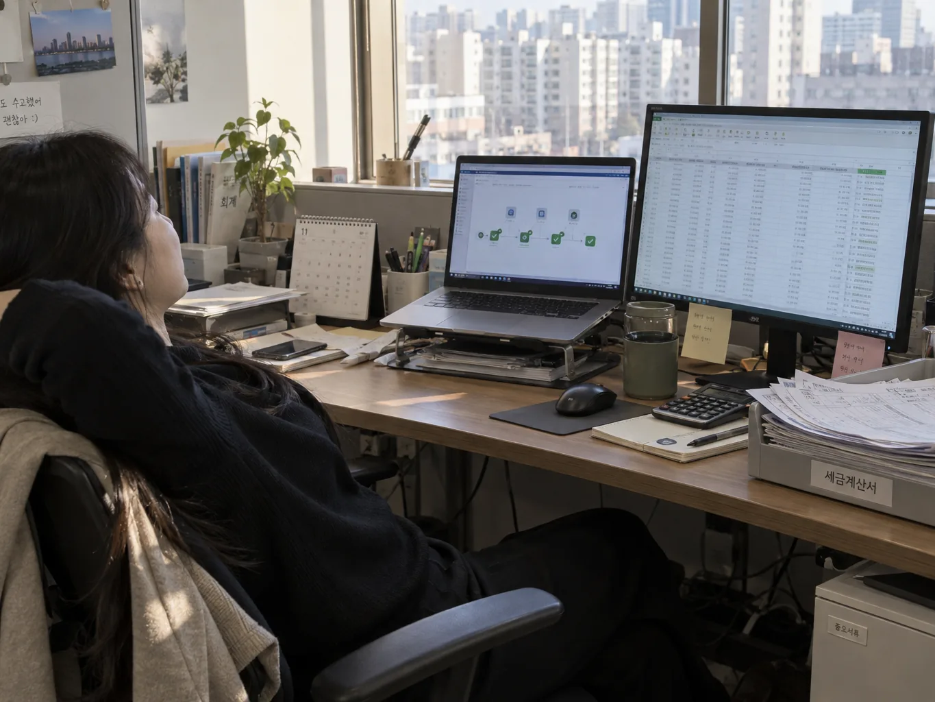 업무 자동화 작업 모습